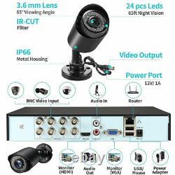 1080P 4CH 2MP HD WiFi Home Security Camera System Wire Outdoor IP CCTV NVR Kit