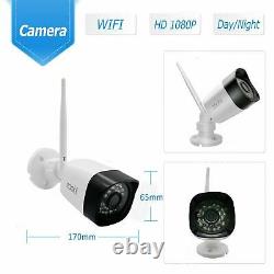 1080P 4CH HD WiFi Security Camera System Wireless Outdoor IP CCTV NVR Kit APP US