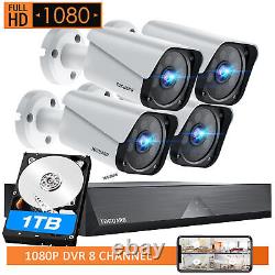1080P 8CH DVR Security Camera System CCTV Outdoor Home Security Camera Lot