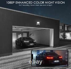 1080P Floodlight Security Camera Motion Activated Night Vision 2Way Talk & Siren