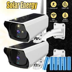 1080P HD Outdoor Home Solar Powered Security Camera System Night Vision CCTV DVR