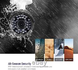 1080P HD Video 16CH 1080P DVR Home IR Security Camera System H. 265+ CCTV 2TB