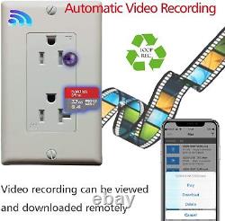 1080P HD WIFI IP Home Security SIDE SLOT Mini Camera AC Receptacle Wall Outlet
