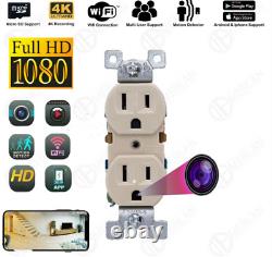 1080P HD WiFi IP Wall AC Outlet Home Security Camera Audio/Video Recorder 32GB