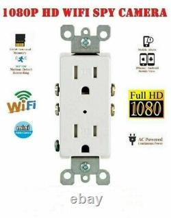 1080P HD Wifi IP AC Wall Outlet Security Camera Home Office DVR APP Viewing