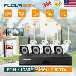 1080P WiFi Home Security Camera System Wireless Outdoor Night CCTV 8CH NVR 1TB