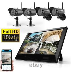 1080P Wireless Home Security Camera System with 10 Inch Touchscreen monitor HD