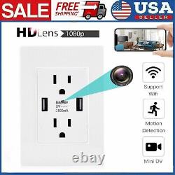 1080p HD WiFi IP AC Wall Outlet Security Surveillance Camera Home Nanny Camera