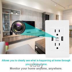 1080p HD WiFi IP AC Wall Outlet Security Surveillance Camera Home Nanny Camera