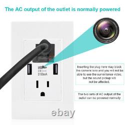 1080p HD WiFi IP AC Wall Outlet Security Surveillance Camera Home Nanny Camera