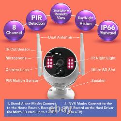 10Ch 3MP Audio Wireless Outdoor CCTV Night Vision Camera Home Security System