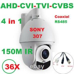 150M IR SONY307 36X Zoom 1080P AHD PTZ Speed Dome Camera Support CVI/TVI/CVBS