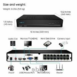 16CH 1440P 4MP IP Security Cameras System PoE NVR 3TB HDD Reolink RLK16-410B8