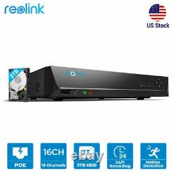 16CH PoE NVR Network Video 3TB HDD for Security 4MP 5MP Camera Reolink RLN16-410