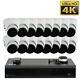 16 Channel 4k Nvr (16) 8mp 2160p Home Ip Poe Dome Security Camera System 2tb Hdd