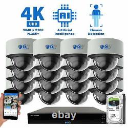 16 Channel 4K NVR 16 8MP PoE AI Color Night Vision Security Camera System 16TB