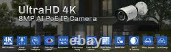 16 Channel 4K NVR 16 X 8MP PoE IP H. 265+ AI Starlight Security Camera System
