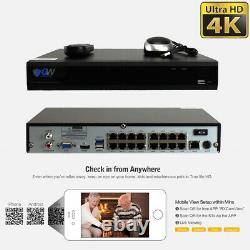 16 Channel 4K NVR 16 X 8MP Starlight 4K Microphone PoE IP Security Camera System