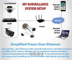 16 Channel NVR (8) 5MP 1920P PoE IP Home Security Camera System 4TB