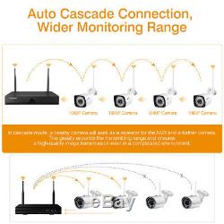 1TB, 8CH 1080P Wireless NVR H. 265 Outdoor WiFi 2MP Home Security IP Camera KIT