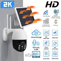 2K HD WIFI Wireless Surveillance Camera Outdoor Solar Panel Smart Home Security