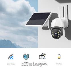 2K HD WIFI Wireless Surveillance Camera Outdoor Solar Panel Smart Home Security