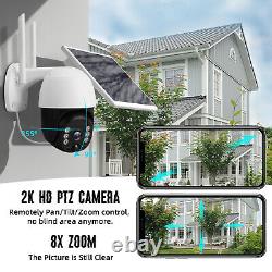 2K HD WIFI Wireless Surveillance Camera Outdoor Solar Panel Smart Home Security