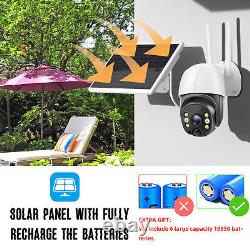 2K HD WIFI Wireless Surveillance Camera Outdoor Solar Panel Smart Home Security