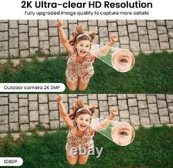 2K Home Security Cameras- Outdoor/Indoor Cameras for Baby/Nanny/Dog, 2.4Ghz Wifi