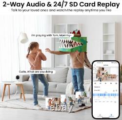 2K Home Security Cameras- Outdoor/Indoor Cameras for Baby/Nanny/Dog, 2.4Ghz Wifi
