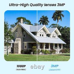 2K Wireless Security Camera System 12''Monitor WiFi Home Outdoor Audio IR Night