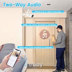 2K Wireless Security Camera System 12''Monitor WiFi Home Outdoor Audio IR Night