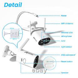2K Wireless Security Camera System 12''Monitor WiFi Home Outdoor Audio IR Night