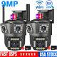 2pcs 3 Lens Hd 9mp Wifi Ip Camera Wireless Outdoor Cctv Ptz Home Security Ir Cam