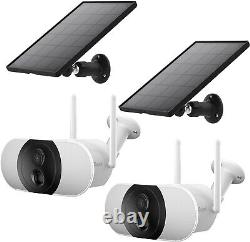 2PCS ieGeek Outdoor Solar Floodlight Camera Home WiFi Security Camera CCTV Cam