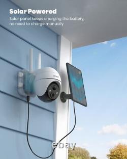 2PCS ieGeek Wireless Outdoor Solar Security Camera Home Battery WiFi CCTV System