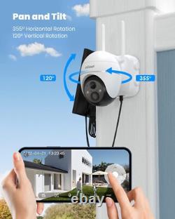 2PCS ieGeek Wireless Outdoor Solar Security Camera Home Battery WiFi CCTV System