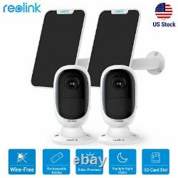 2Set Reolink Wifi Security Camera Solar Powered Rechargeable Argus 2+Solar Panel