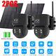 2x Solar Battery Powered Wirel Wifi Outdoor Pan/tilt Home Security Camera System