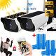 2 Set Hd 1080p Wireless Solar Power Wifi Outdoor Home Security Ip Camera+battery