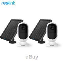 2-Set WIFI Security Camera Wireless Rechargeable Reolink Argus 2 + Solar Panel