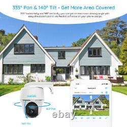 2-Set Wireless Pan/Tilt Smart WiFi Battery Camera 1080p HD Argus PT +Solar Panel