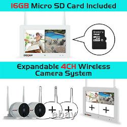 2 Way Audio 1080P Wireless Security Camera System with 7'' Monitor Night Vision