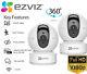 2x Ezviz 1080p Indoor Pan/tilt Wifi Security Camera, 360° Full 2-way Talk C6cn