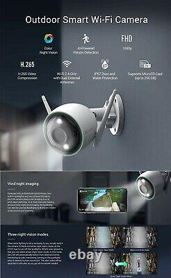 2x EZVIZ Outdoor Security Camera WIFI 1080P Smart Colored Night Vision C3N