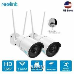 2x Reolink 4MP WiFi IP Security Camera 2.4/5G Dual Band Outdoor Audio RLC-410W