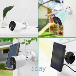 2x Wireless Solar Battery Powered Outdoor Audio Security Camera System 1080P USA
