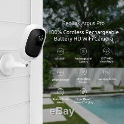 2x Wireless WiFi IP Camera HD 1080P Rechargeable Reolink Argus Pro + Solar Panel