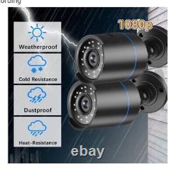3000TVL Home Security System Surveillance DVR Camera Kits, 4pcs Wired 5MP PoE