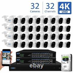 (32) 4K 8MP 4X Motorized Zoom IP Microphone (2TB) NVR PoE Security Camera System